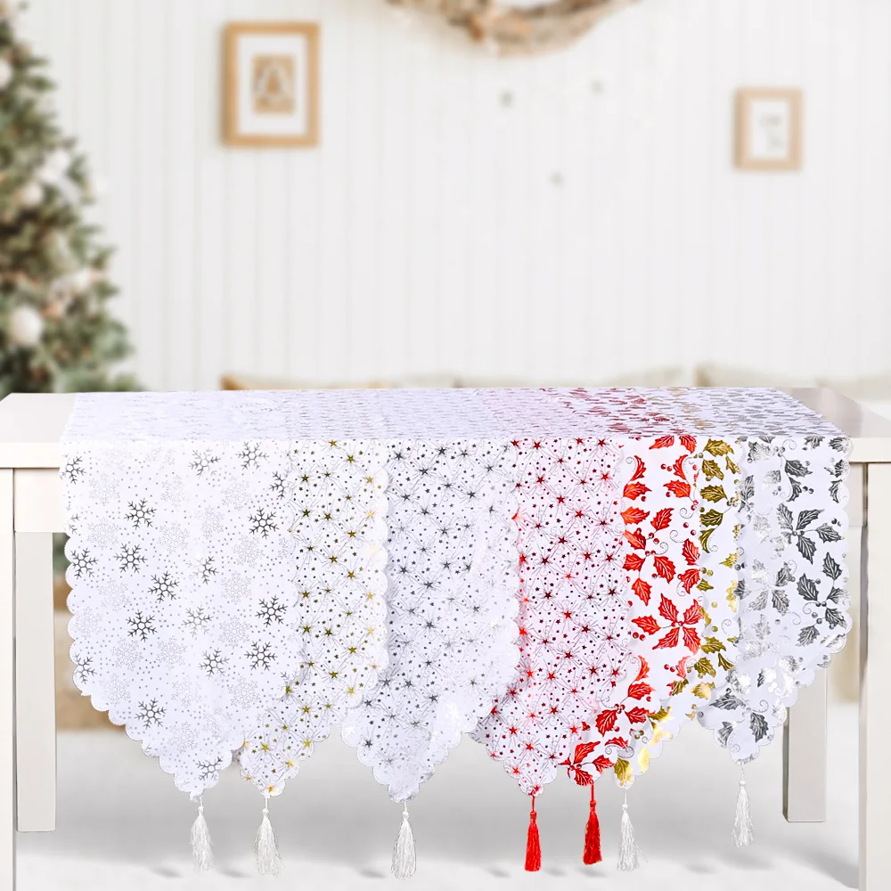 

Fashion Christmas Decoration Boho Table Runners Cotton Linen Tablecloths Wedding Party Hot Stamping ​Home Nordic Table Runner