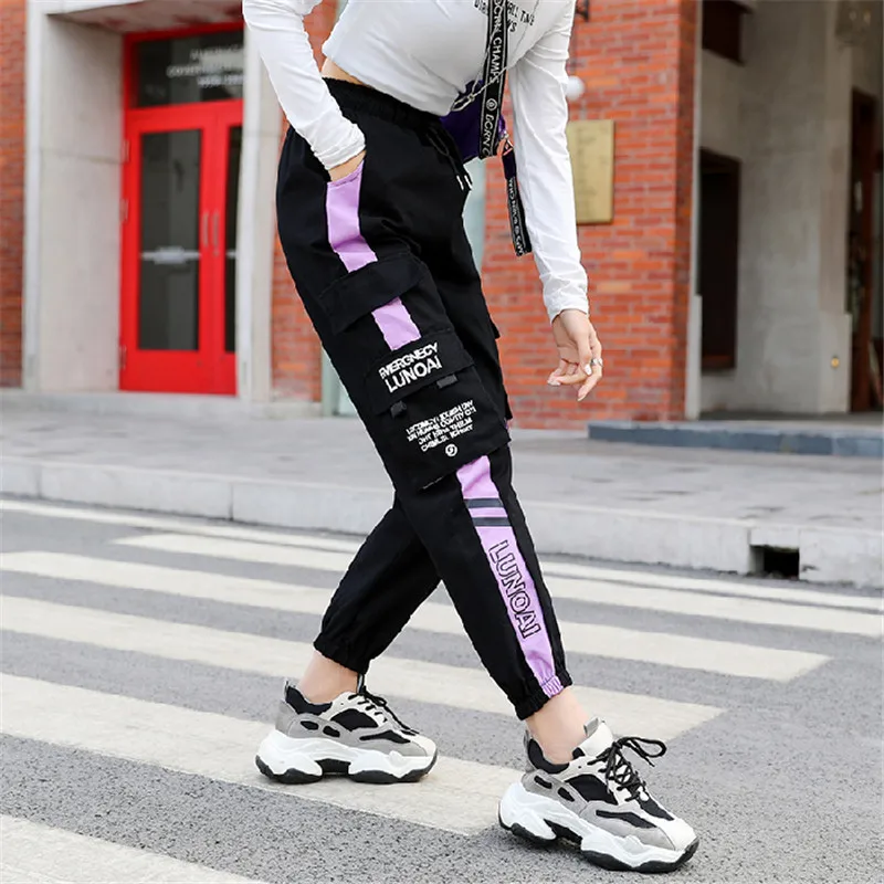 NEW 2020 HOT Women'Pants High Waist pants Big Pockets Cargo Baggy Tactical Trouser Loose Streetwear hip hop joggers | Женская одежда