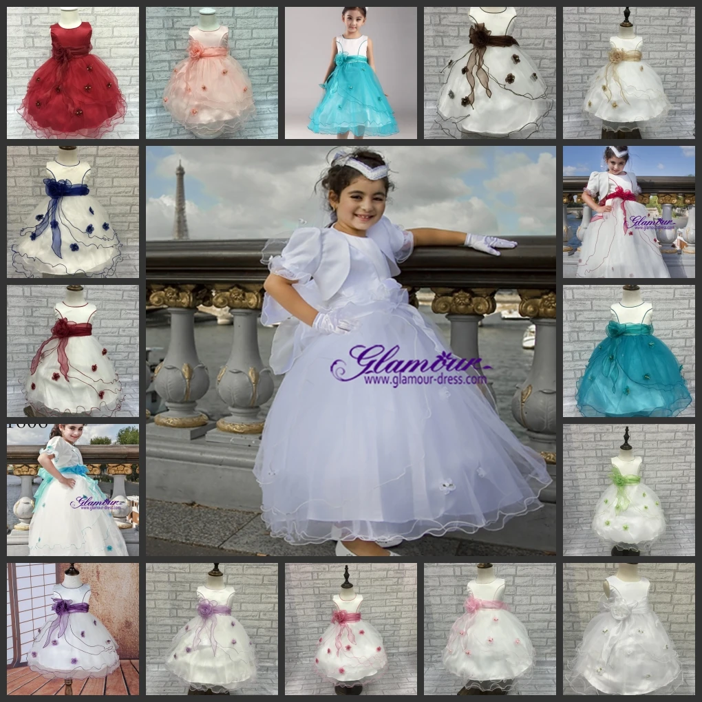 Пышное платье детское официальное бальное для девочек лоскутное с цветочным