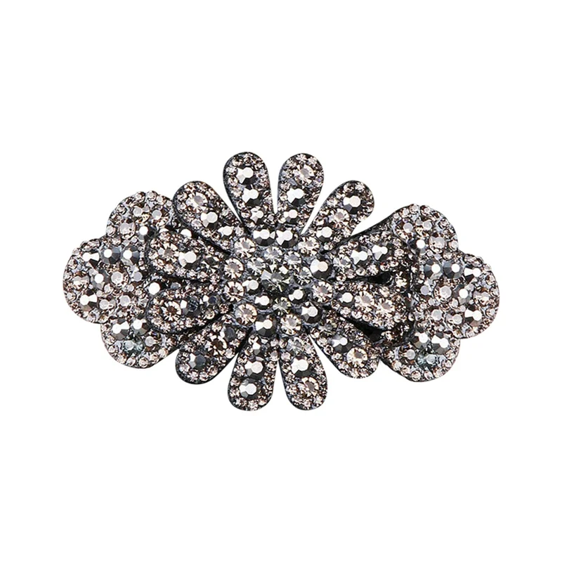 

Shinning Rhinestone Begonia Peony Flower Hair Clips Duckbill Hair Claws Headwear For Women Ponytail Holder Hair Styling Tools