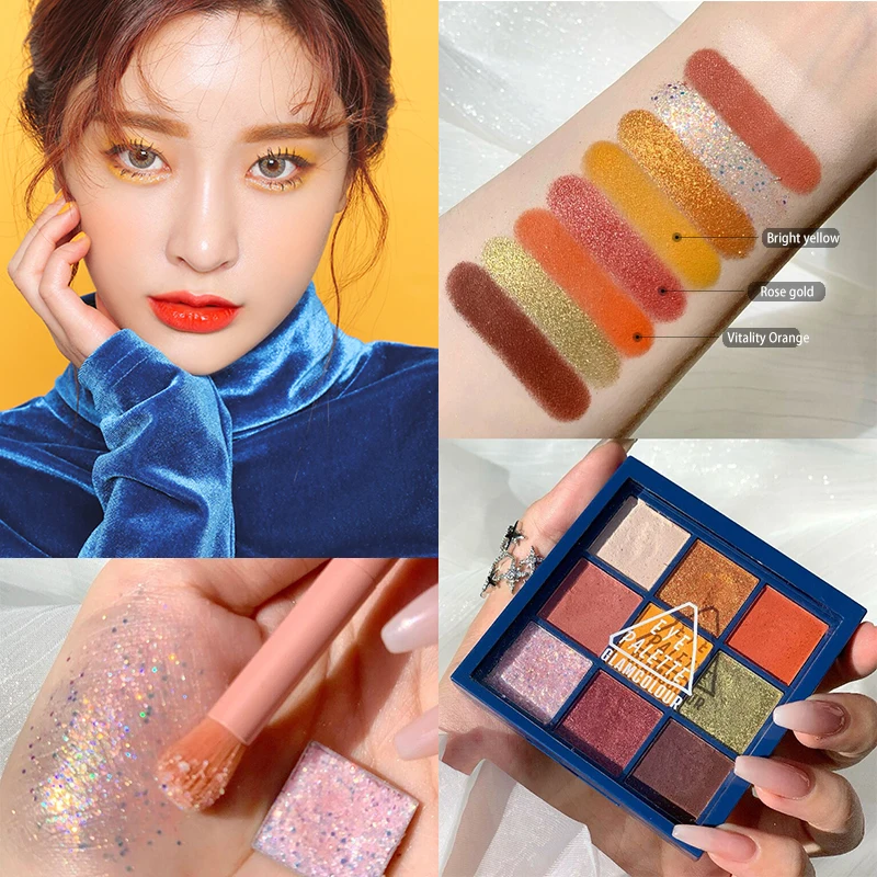 

New 9-color matte eyeshadow palette eyeshadow waterproof glitter naked eye pigment matte pearlescent eyeshadow palette
