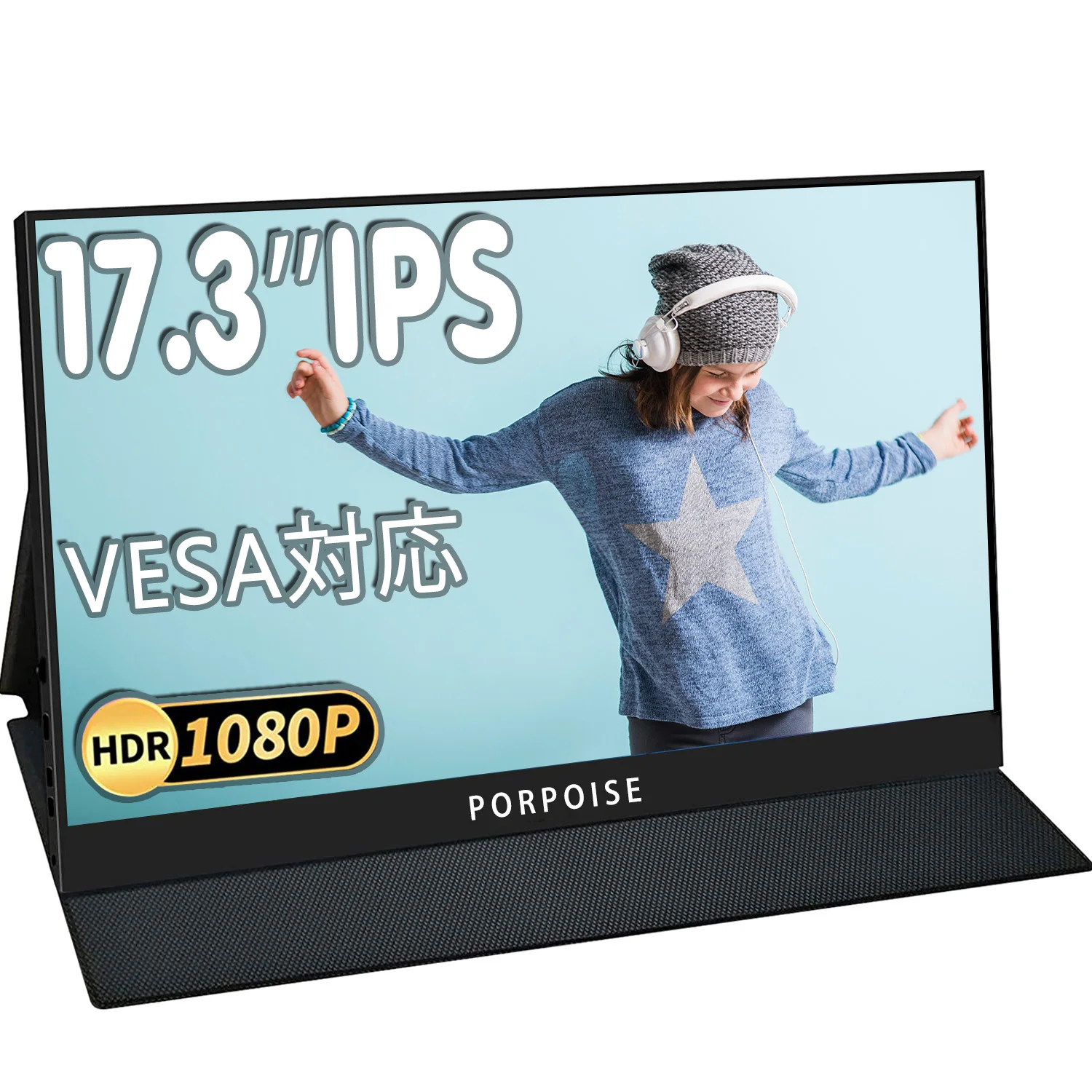 

17.3 Inch Portable Monitor IPS HDR 1920X1080 FHD Eye Care Screen USB C Gaming Display Dual Speaker For Computer PC