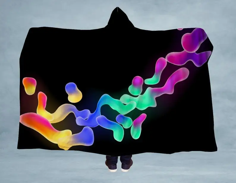 

Hoodie Neon Drip Hooded Sherpa Blanket - Made in the USA