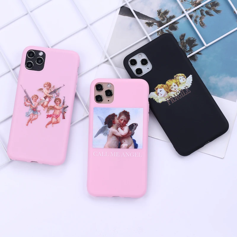 Милый чехол для телефона с изображением девушки ангела iPhone 11 12pro Max X XS XR 7 8 7Plus 8Plus 6S