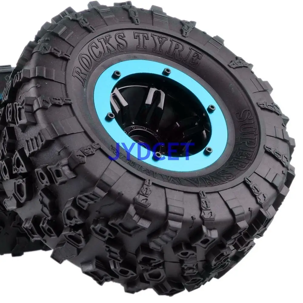 

4P 2.2" Wheel Rims Hub &132MM Tires Tyre Super Swamper Rocks 1:10 FOR RC 1/10 Rock Crawler D90 CC01 Axial SCX10 II
