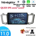 Автомобильный радиоприемник, сенсорный экран 10,1 дюйма, Android 11, для Toyota RAV4, радиоплеера 2014, 2015, 2016, 2017, 2018, Carplay, DSP, GPS, HD, 128 ГБ, 5,0