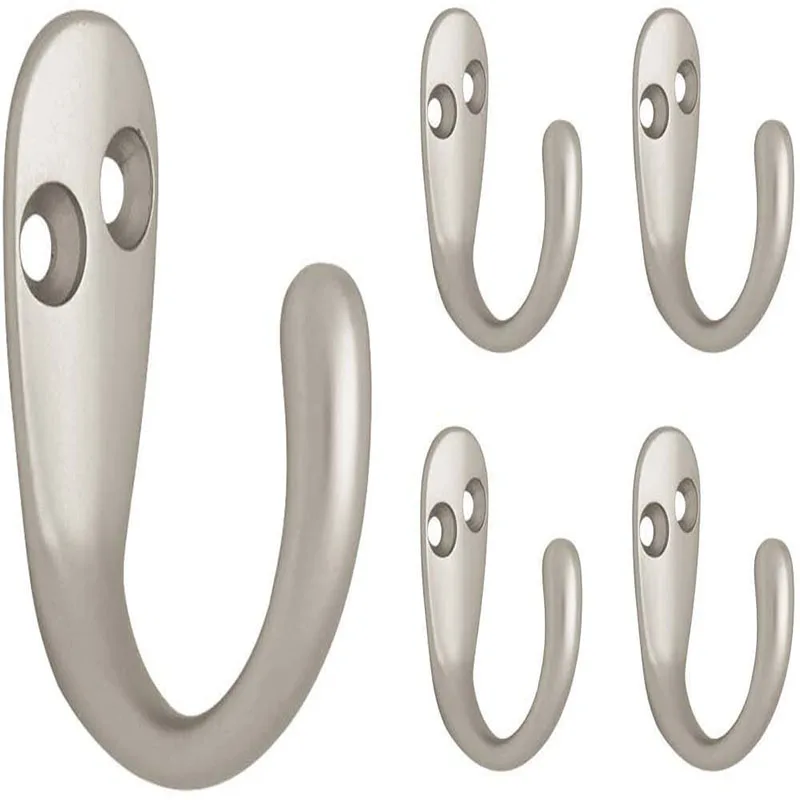 

Brass Single Prong Towel Hook, Robe Hook Matte Nickel Towel Holder for Bathroom, Bathroom Accessories