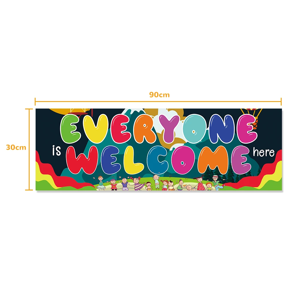 

Welcome Here Cartoon Classroom Decoration Paintings Posters Inspiration Growth Mindset Empathy Teacher Student Art Print Gift