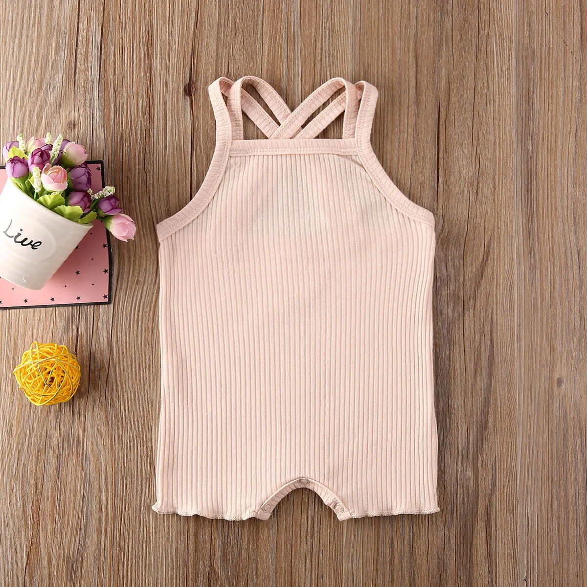 

New Summer Clothing Baby Girls Knitted Solid Sleeveless Romper Newborn Jumpsuit Kids Outfits Baby Girl Clothes