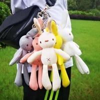 kawaii animal plush bunny keychain for backpack phone car pendant cartoon anime keychains plushie doll key ring soft toys gifts