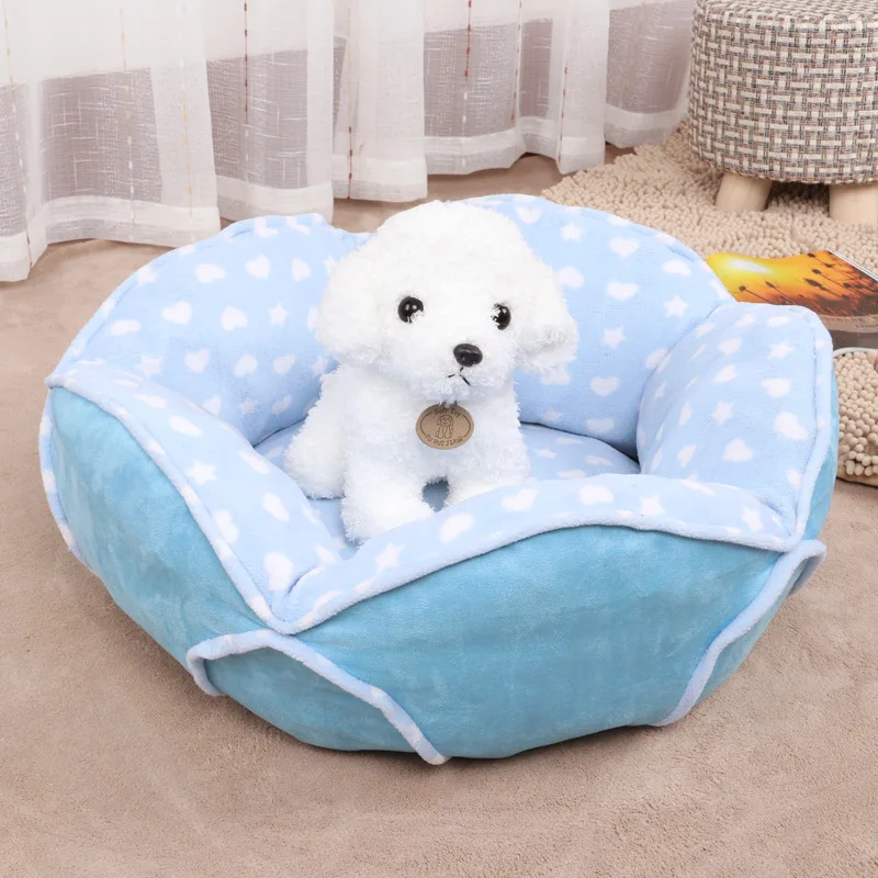 Petal Shaped Dog's Nest Pet Pad Vip Teddy Small Dog Pet Products Are Warm And Comfortable And Can Be Disassembled And Washed
