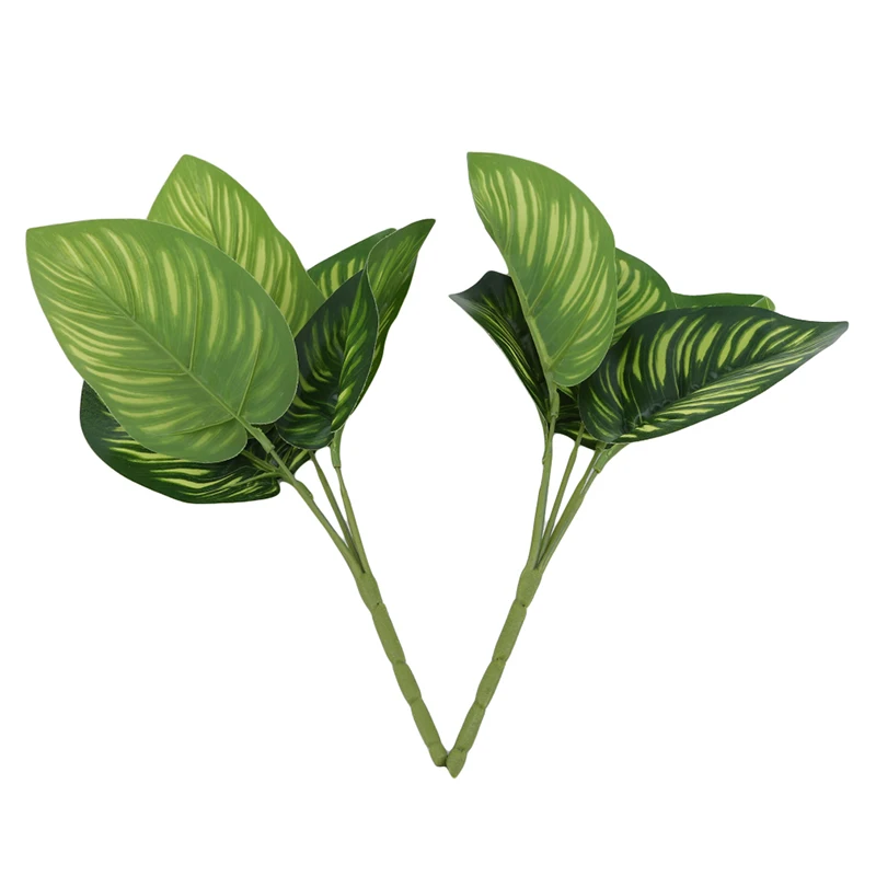 2pcs/lot Artificial Leaf Flower Simulation Plants Home Balcony Garden Landscape Decoration Accessories | Дом и сад