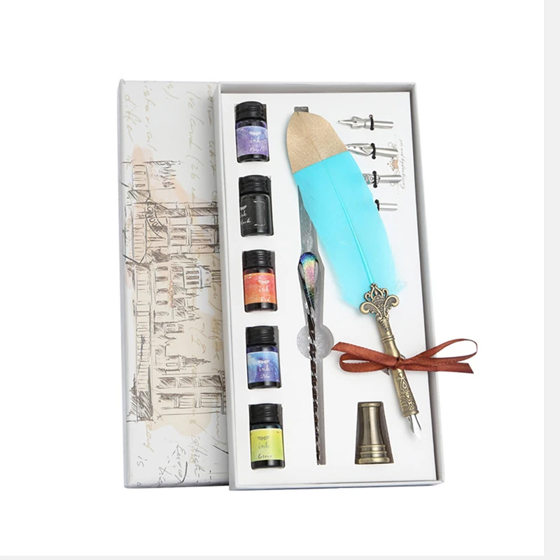 Ручка из хрустального стекла перо набор чернил звездное небо dip Студенческая