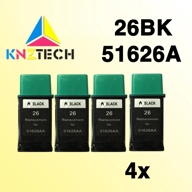 4x kingztech for 26 51626A Black Inkjet Cartridge DJ 540