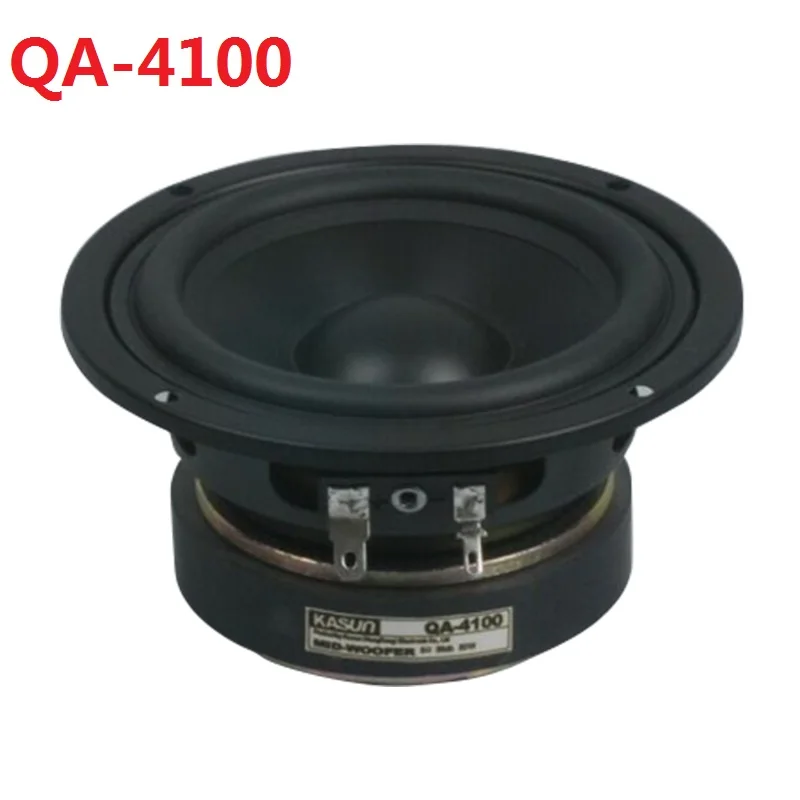 2 Pieces Kasun QA-4100 4'' Home Audio DIY HiFi 3-Way Mid-Range Speaker Unit Black PP Cone 8ohm 80W D115mm