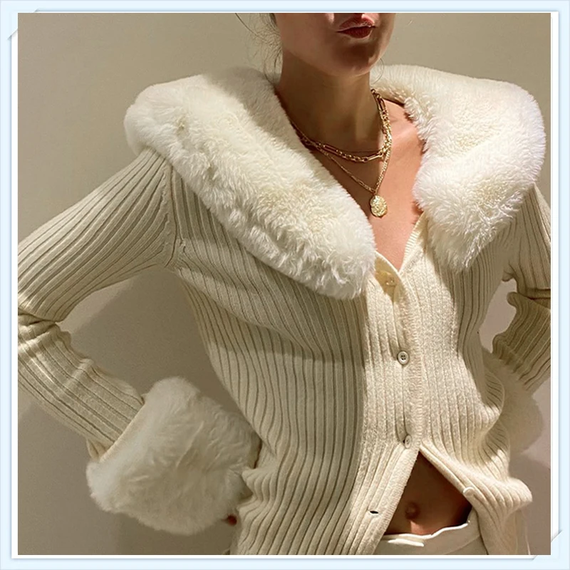 Женский трикотажный кардиган с V-образным вырезом и длинным рукавом |