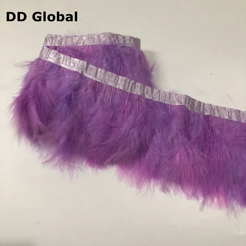 light purple 2 метра Глубокий серый перья марабу отделка бахрома DIY изделия перо для рукоделия Изготовление ювелирных изделий карнавальные украшения - Цвет: light purple