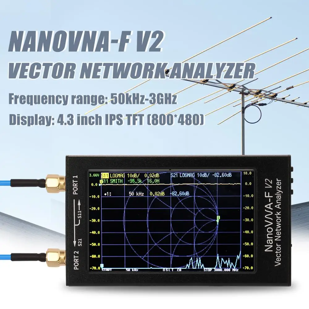 Анализатор сети NanoVNA-F V2 4 3 дюйма IPS ЖК-дисплей Векторный анализатор S-A-A-2 антенный