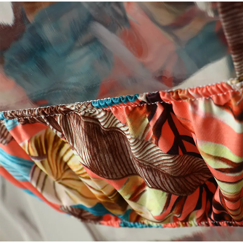 

Print Boho Pant Suits Summer Women 2 Piece Sets Spaghetti Strap Crop Tops Split Wide Leg Pants 2021 Sexy Beach Vacation Outfits