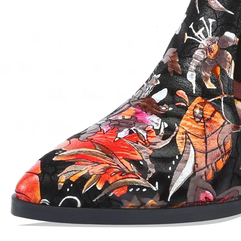 ZALAVOR/женские ботильоны из натуральной кожи модная обувь в этническом стиле