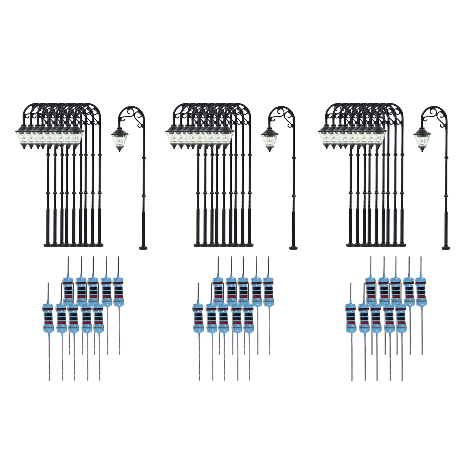 

30 pcs 1:87 Scale Model Railway Train Lamp, Mini Post Street Lights Bright White Lamps LEDs New