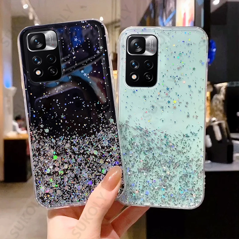 for xiaomi mi 11 10t pro 11 lite 5g ne poco x3 m3 pro f3 m4 pro 5g redmi note 10 11 pro 11s glitter bling soft phone case cover free global shipping