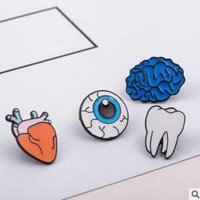 korean version of enamel pin jewelry color drops human body brooches brain eyes tooth brooch wholesale badge for bag lapel