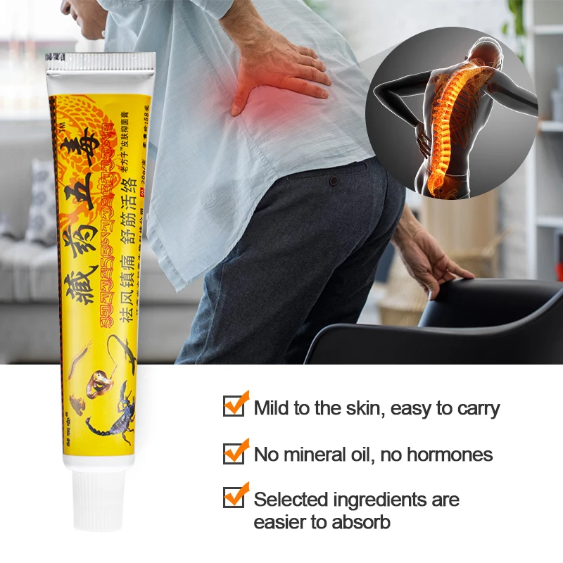 1Pcs 20g Scorpion Venom Extract Pain Relief Ointment Muscle Rub Palm Analgesic Cream Rheumatoid Arthritis Knee Medical Plaster | Красота и