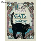 Алмазная живопись сделай сам с изображением животных EverShine, мозаика с изображением кота, Набор для вышивки крестом, квадратные стены