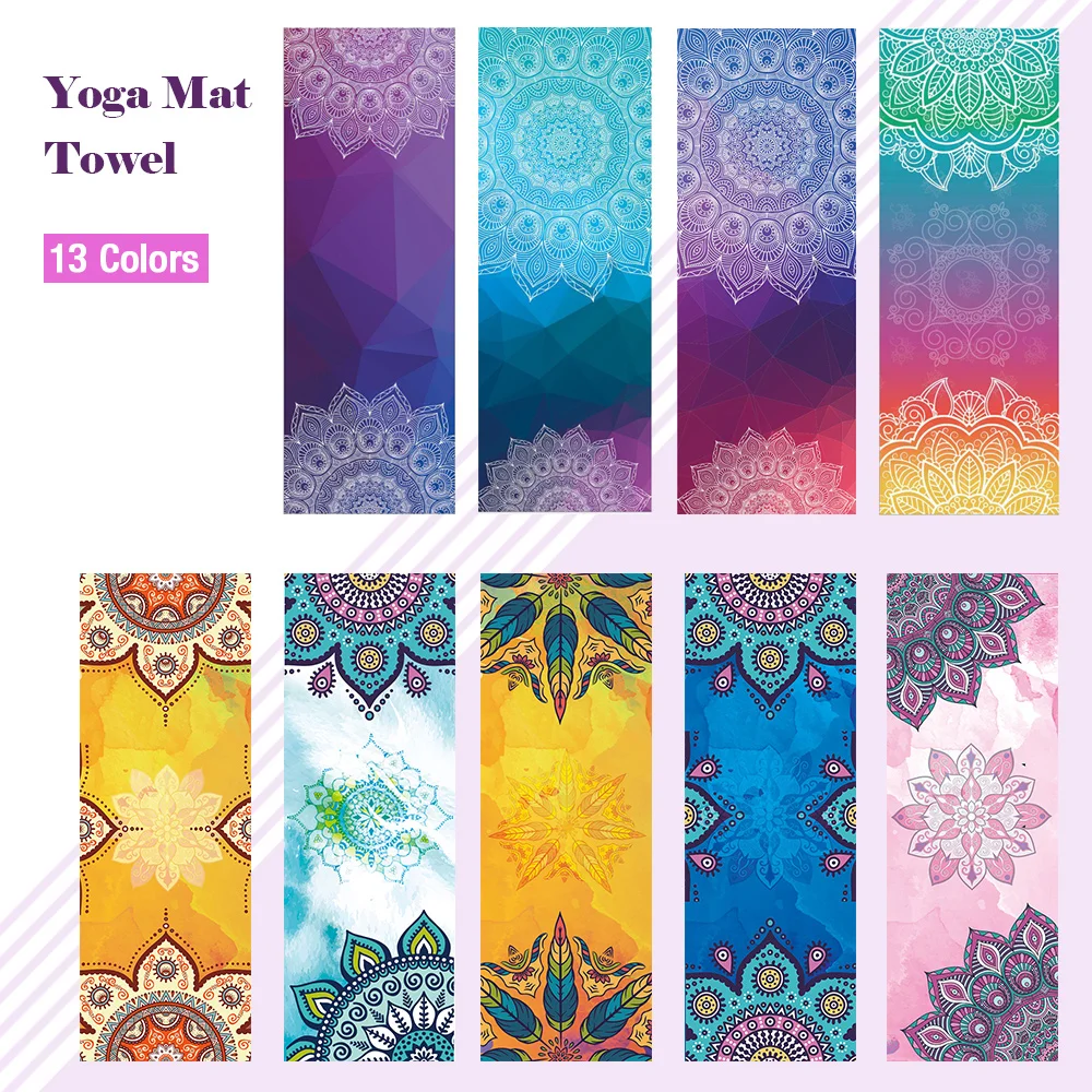 

Fitness Yoga Mat Microfiber Print Pattern Foldable Portable Pilates Yoga Towel Soft Anti-slip Indoor Outdoor Sports Mat Gym Mat