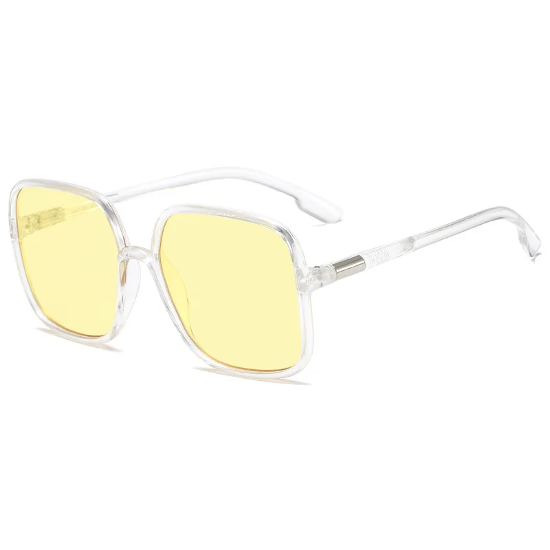 

Elbru Classsic Fashion Vintage Square Sunglasses Personalized Women Large Sunshades Transparent Color Lens Sun Glasses Unisex