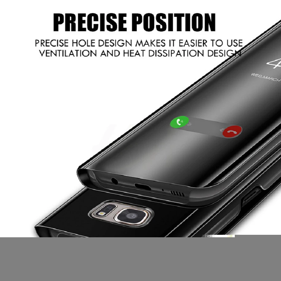 Зеркальные смарт чехлы с откидной крышкой для Huawei Y6/Y6 Pro 2019 защитный чехол на