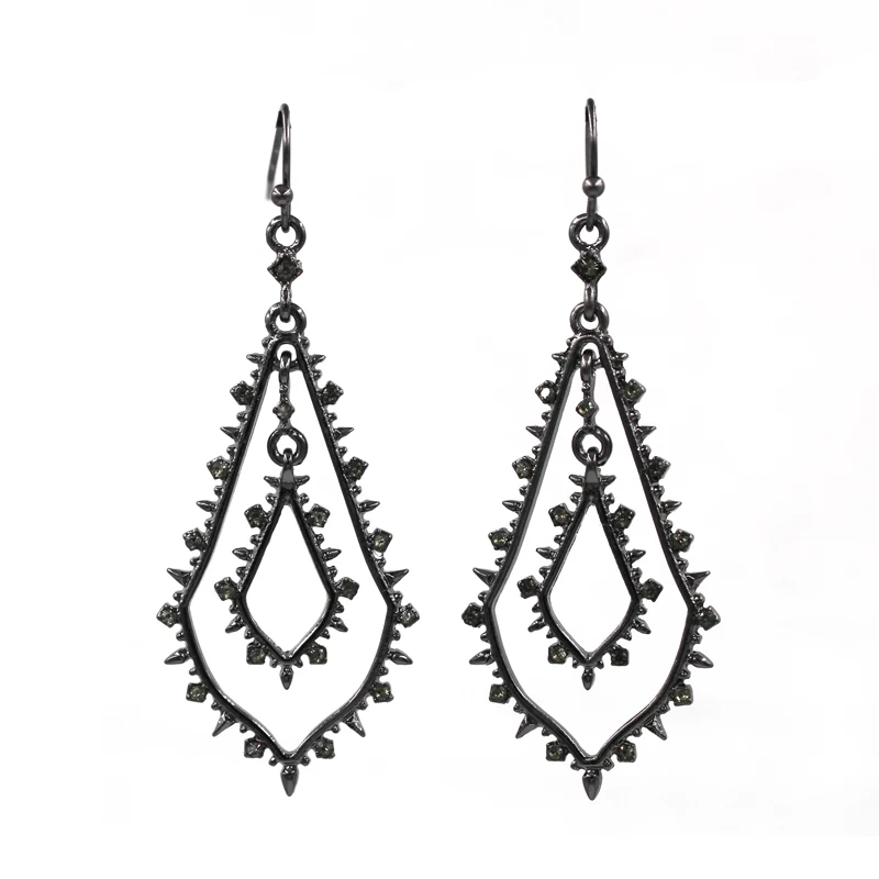 Лидер продаж, висячие серьги с вырезами и двойными каплями воды, блестящие яркие женские модные серьги