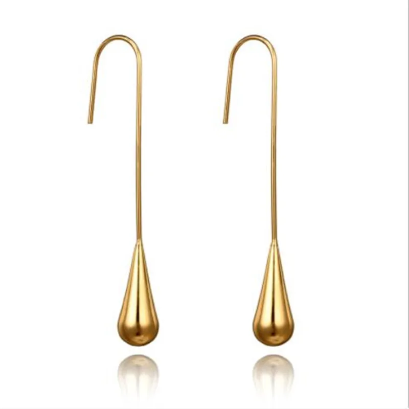 WKOUD Панк Простой стиль золотые длинные преувеличенные квадратные геометрические