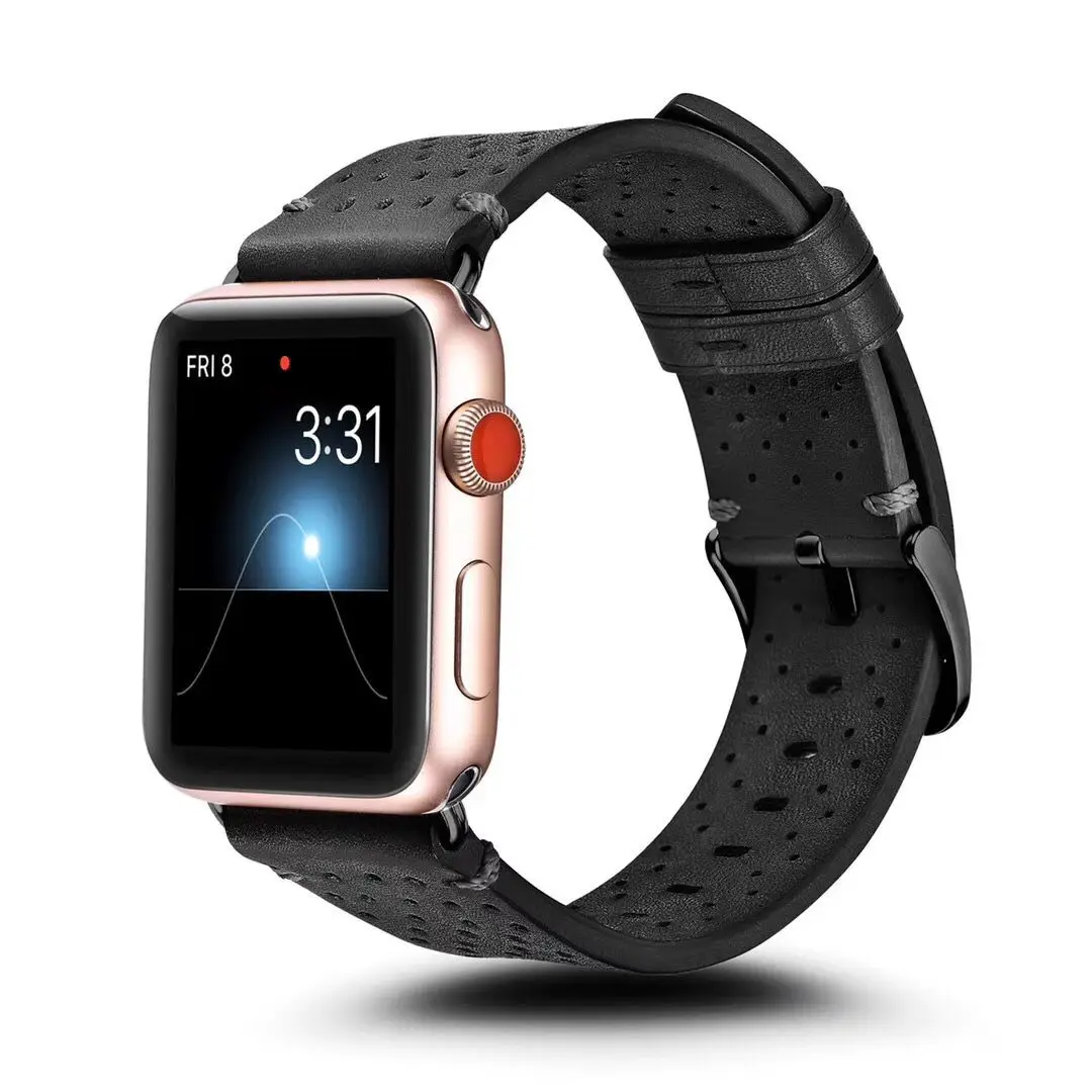 

Genuine Leather strap For Apple Watch band se 45mm 41 42 38 40 44mm for iWatch bracelet Series 7/6/5/4/3