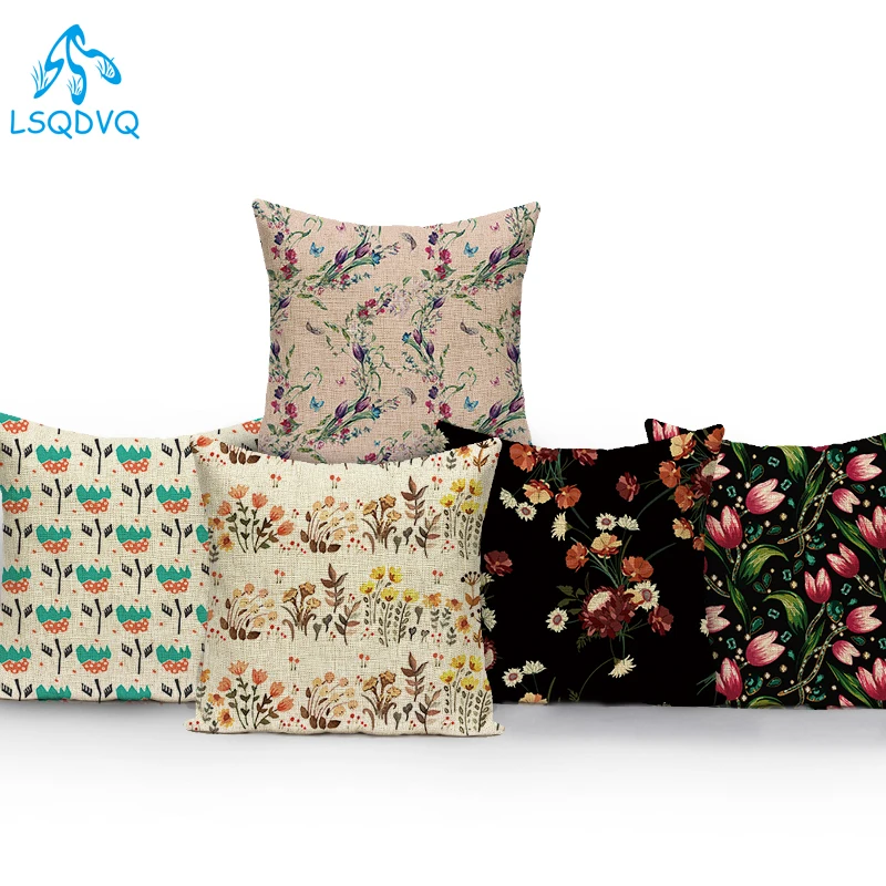 

Декоративные диванные подушки Чехол роза цветок из полиэстера с Цветочным Узором Диван Дома Декоративные Чехлы для подушек Чехлы для Гости...