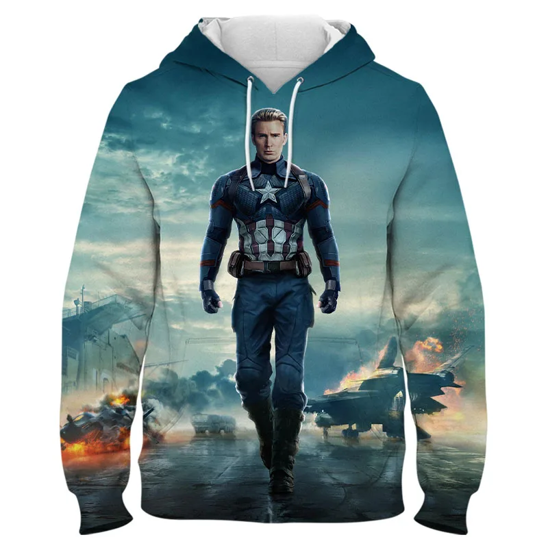 

Disney Marvel Comics The Avengers Hoodies Men Women ChildrenCaptain America 3D Print Pullover Long Sleeve Sweatshirts 2021 New
