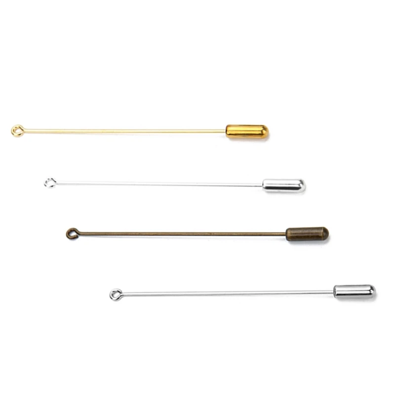 20 шт./лот 50/70 мм длина петля для глаз Брошь булавка Золотая медь брушер безопасные