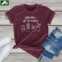 funny plants graphic woman t shirts i wet my plants vintage female clothing summer 2022 unisex gardener gift womens tops tees