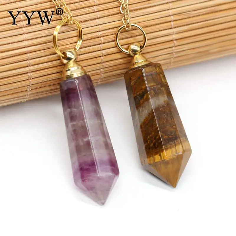 

Wholesale Natural Stone Pendant Perfume Bottle 15x42mm Size sold By Strand Gemstone Pendants For Diy Jewelry Making Gift