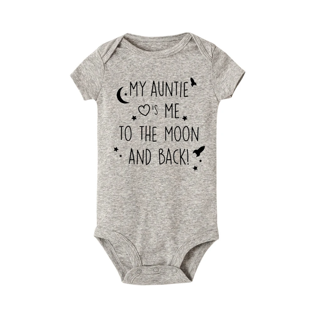 Комбинезон для новорожденных с принтом My Auntie Love Me To The Moon and Back забавный комбинезон
