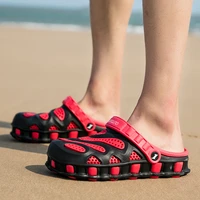 2021 summer sandals men water beach shoes aqua breathable slipon male shoes mules men garden shoes outdoor non slip slippers red