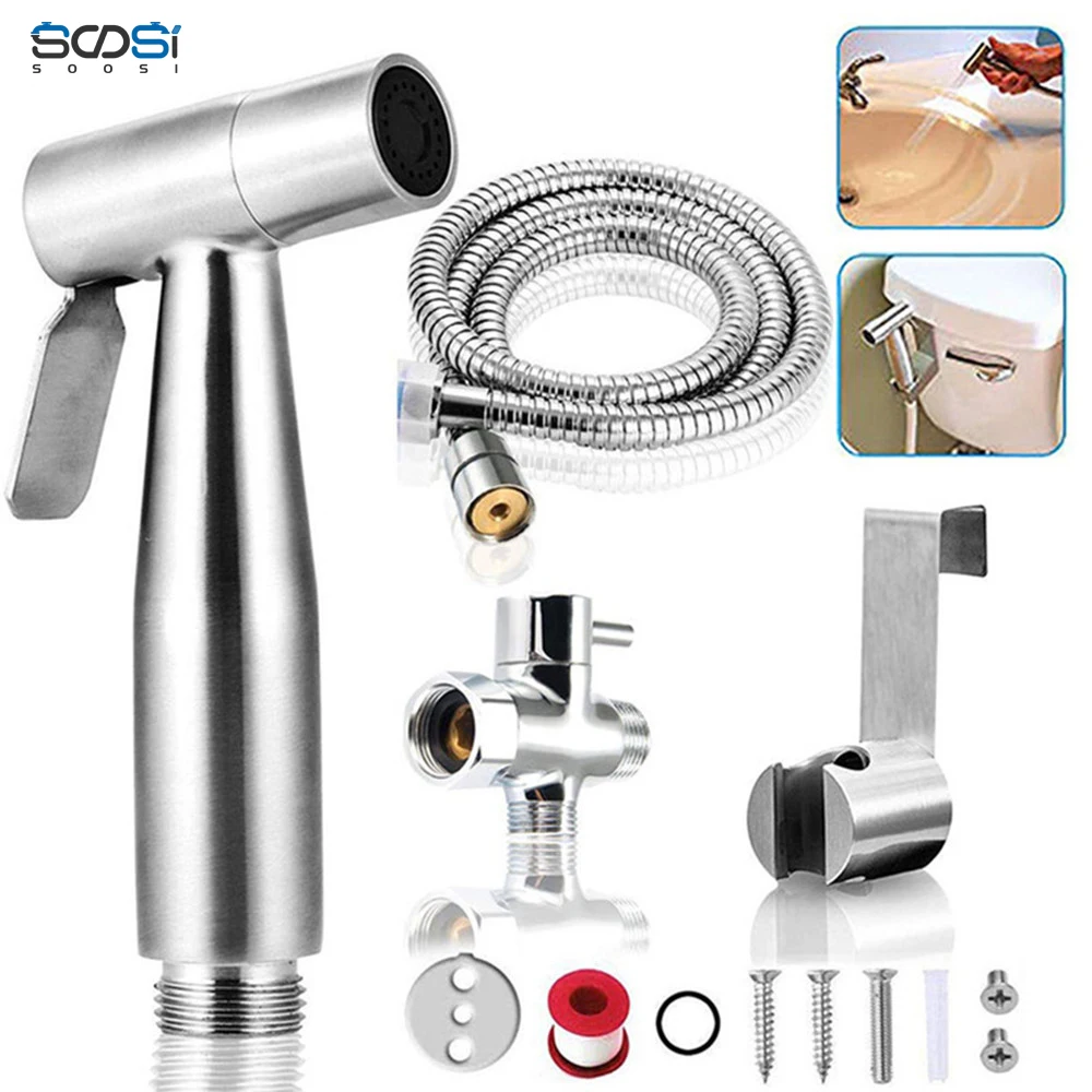 Ручной распылитель для унитаза биде портативный душ латунный T адаптер 1 2 м шланг