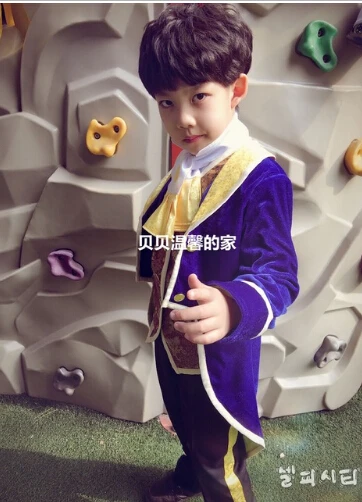 

Kid Hot Movie Beauty and the Beast Prince Tuxedo Cosplay Costume For Adult Men Full Set for boy
