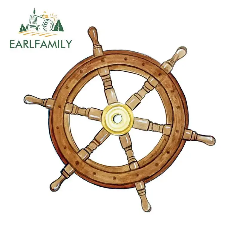 EARLFAMILY 13 см x 12 8 рулевое колесо корабля Пиратская морская виниловая наклейка авто
