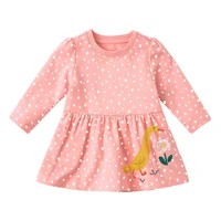 kids frocks autumn baby girl clothes brand dress toddler gift casual cotton dot animal flower print dress for kids 2 7 years