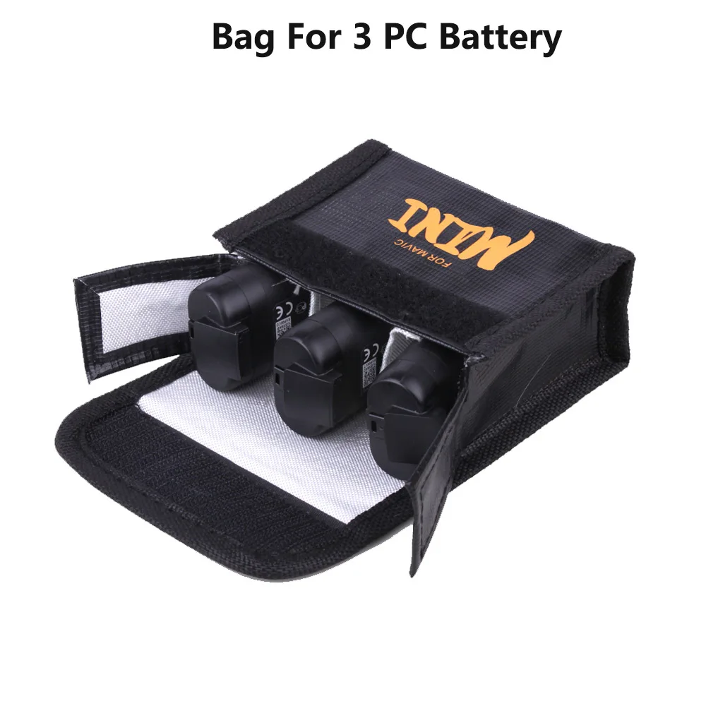 For 3 pcs Battery Батарея безопасная сумка для DJI Mavic MINI Водонепроницаемый взрывозащищенный защитный чехол для аккумулятора для DJI Mavic Mini Drone аксессуары - Цвет: For 3 pcs Battery