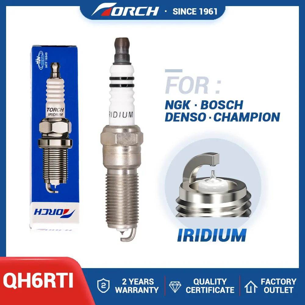 

IRIDIUM Power Spark Plugs Torch QH6RTI Replace for Denso ITV20/ ILTR6A-13G/HR7MPP302 Champion RER8ZWYCB4 Long Life