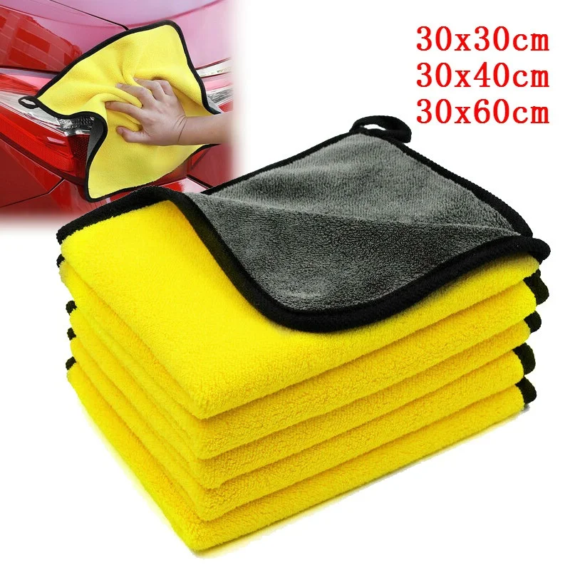 

Car Wash Microfiber Towel Car Cleaning Drying Cloth Hemming Extra Soft Car Care WashTowel Car Accessories Home Wash