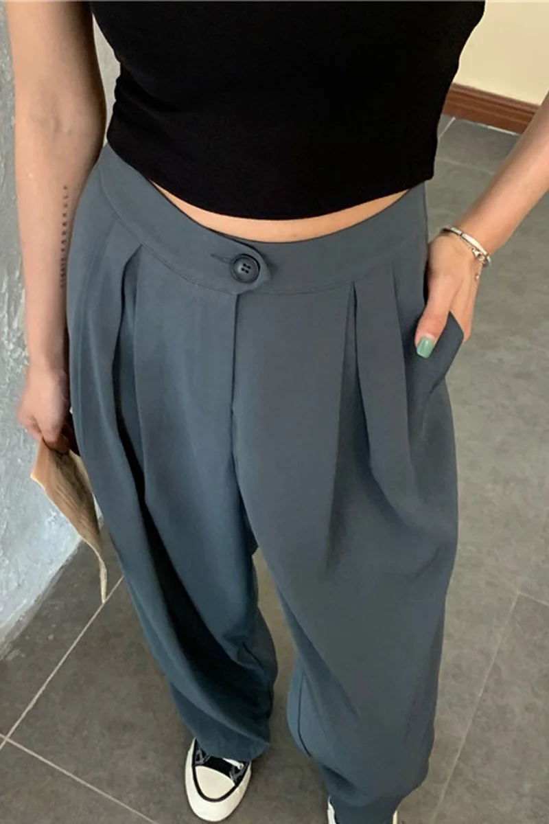 

Wide Leg Pants Women Spring Straight Loose Suit Pants 2021 New High Waist Pants Slim Casual Trousers
